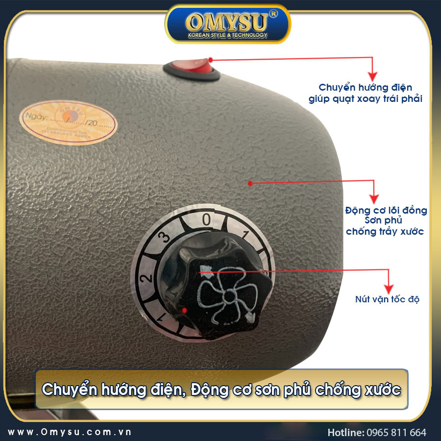 Quạt sàn công nghiệp FY chuyển hướng điện, sơn phủ chống trầy
