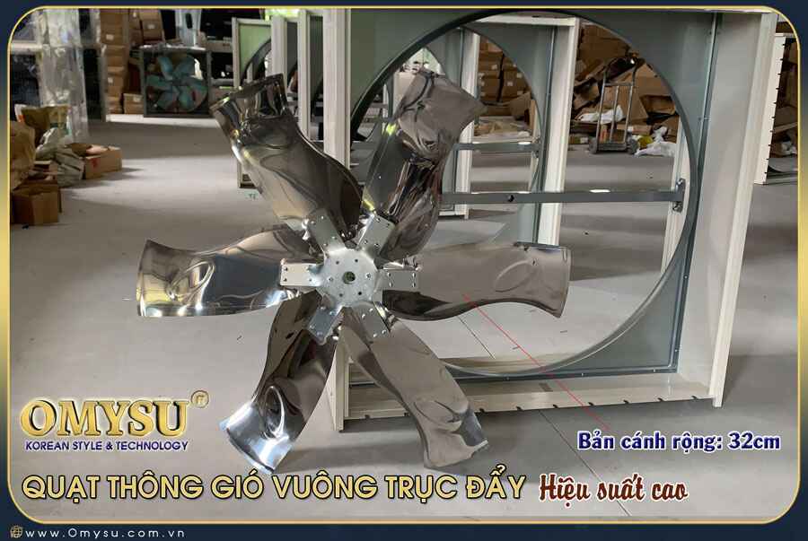 Quạt thông gió trục đẩy bản cánh rộng 32cm