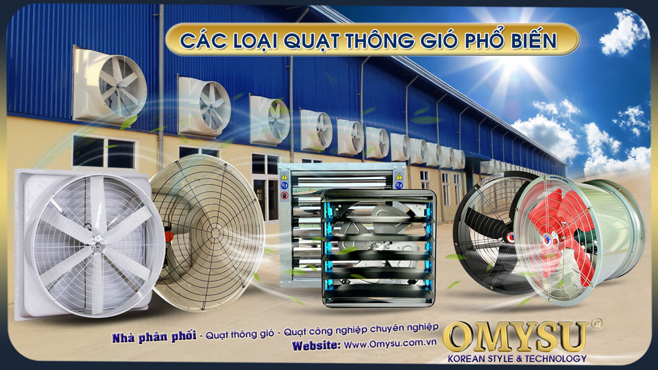 Các loại quạt thông gió công nghiệp phổ biến hiện nay