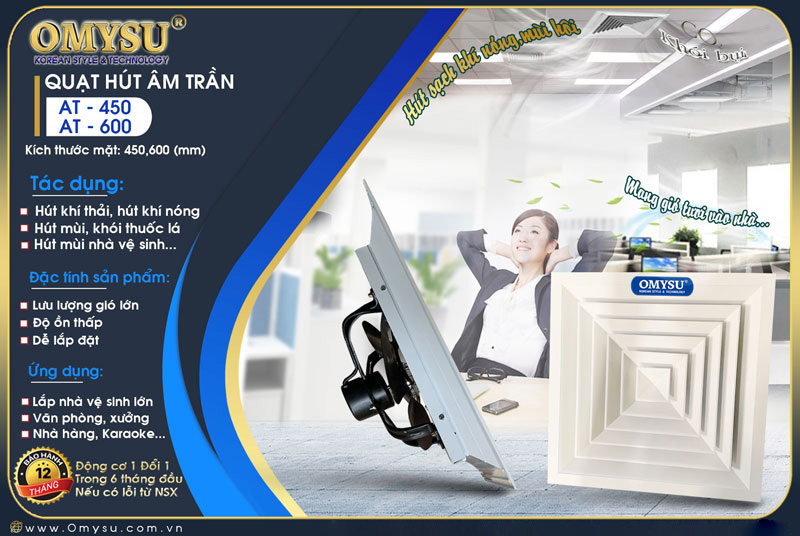 Quạt hút âm trần công nghiệp không nối ống 