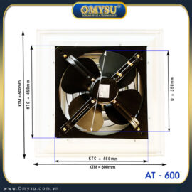 Kích thước Quạt hút âm trần công nghiệp không ống AT-600