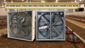So Sánh Quạt thông gió vuông trục đẩy và quạt vuông tole kẽm thường