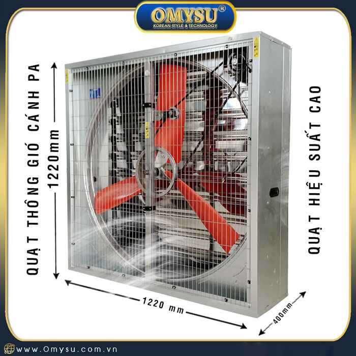 Quạt thông gió vuông cánh PA 1220 x 1220 mm
