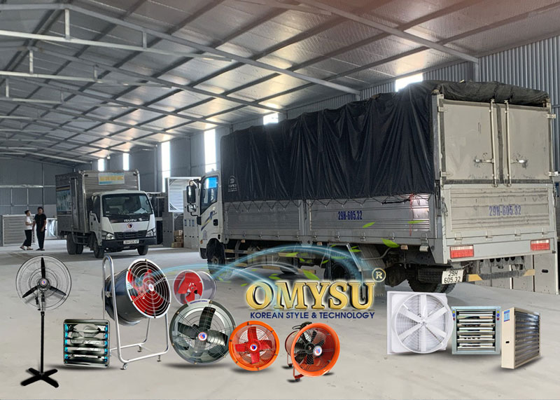 Quạt thông gió vuông BMF-1100P 1100x1100 Cánh POM 13 Quạt công nghiệp OMYSU