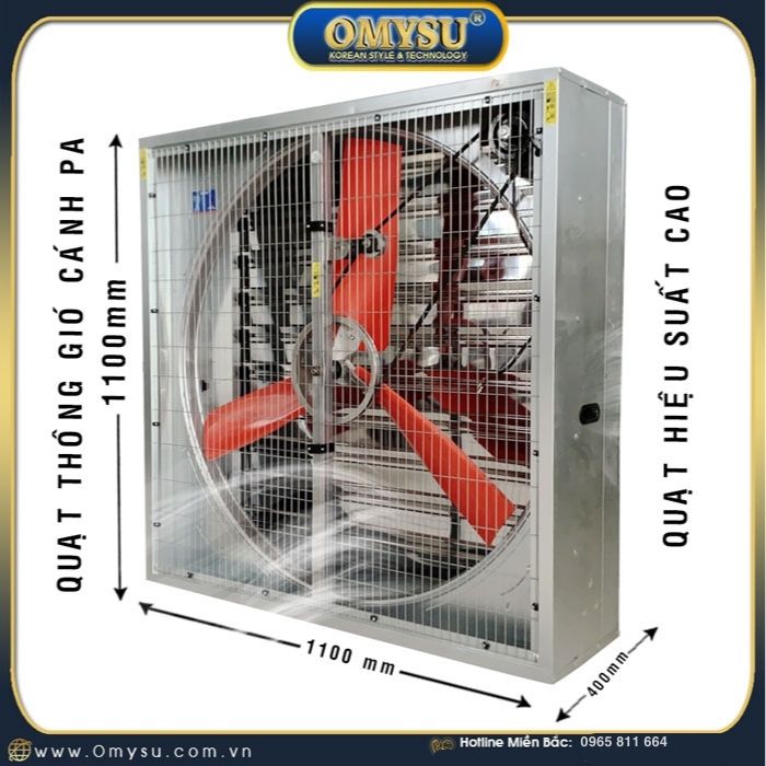 Quạt thông gió vuông BMF-1100PA 3 cánh PA