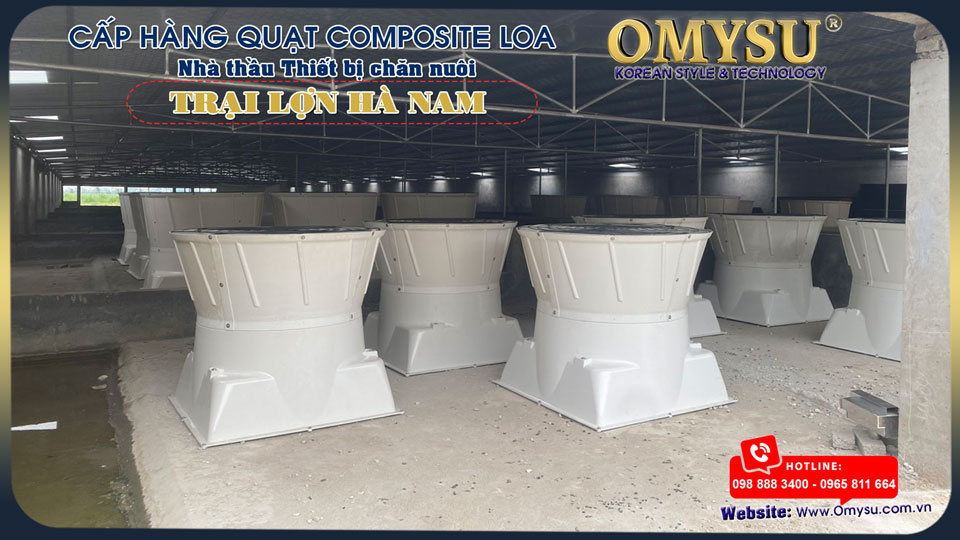 Cấp Quạt composite loa 3 cánh nhôm đúc trại lợn Hà Nam