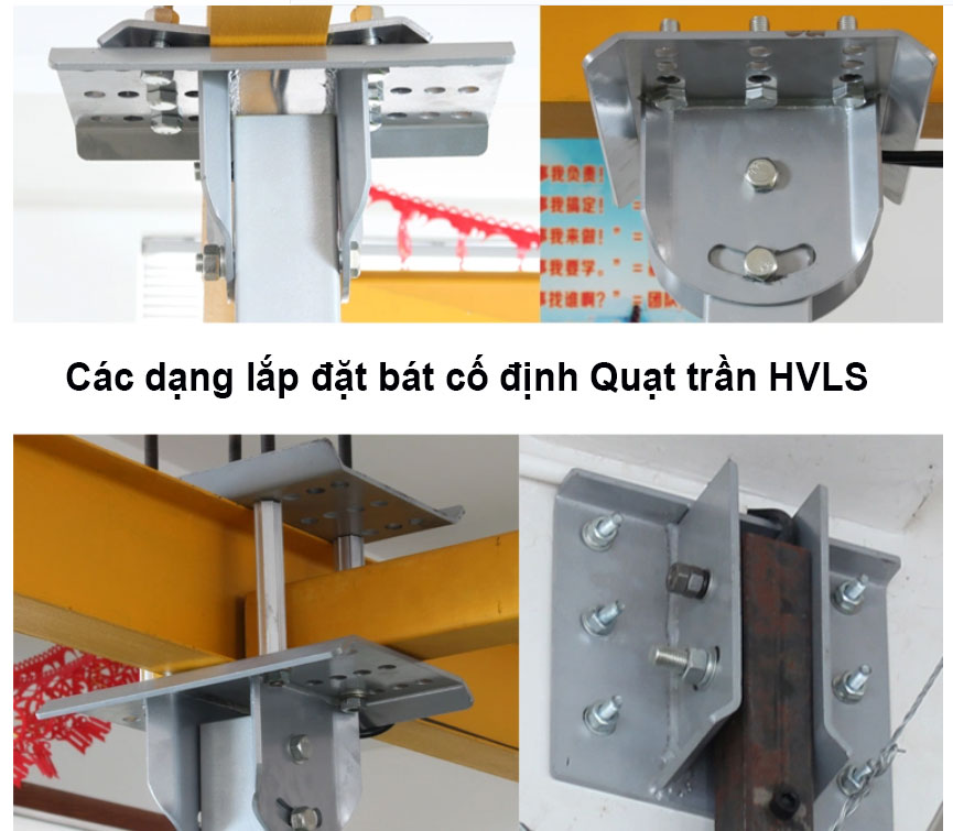 Các dạng lắp đặt quạt trần công nghiệp HVLS