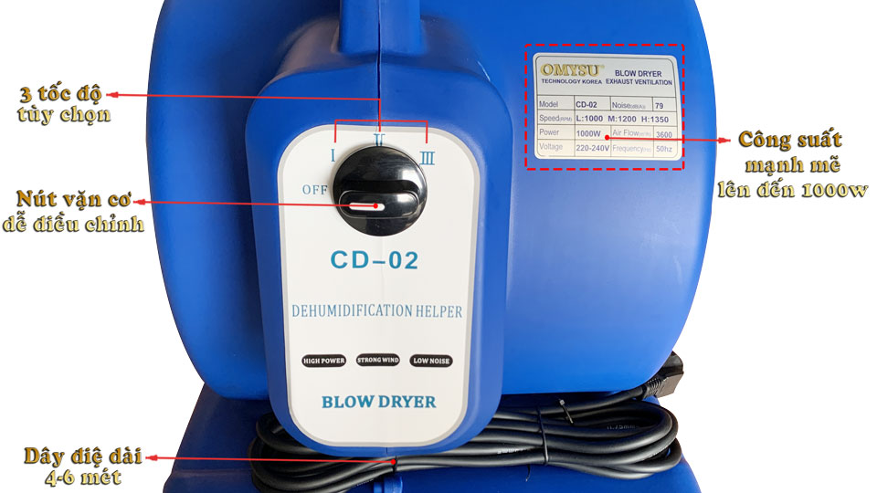 Quạt thổi sàn OMYSU CD-02 1000W 17 Quạt thổi sàn OMYSU CD-02 - 3 tốc độ điều chỉnh
