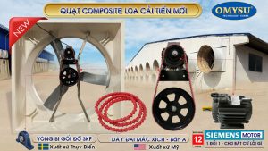 Quạt Composite loa cải tiến trang bị vòng bi SKF Thụy Điển