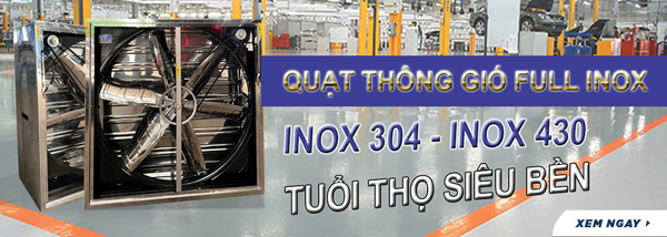 Quạt thông gió vuông Full INOX
