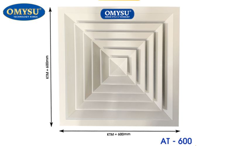 kích thước quạt hút âm trần 600x600